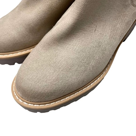 Dolce Vita Size 6.5 Rango Tan Faux Suede Ankle Boots Wedge Booties Lug Sole - Picture 3 of 11